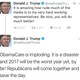 A multi-tweet thread from the President, who just learned how to thread his tweets today, but is having trouble grasping the concept of why someone might thread tweets (Screenshot from Twitter)